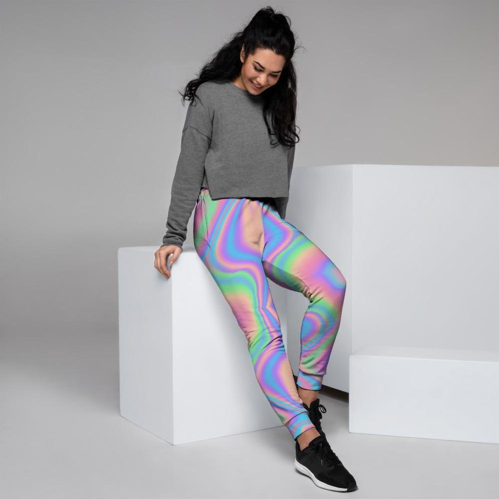 Holographic Trippy Women's Joggers-grizzshop