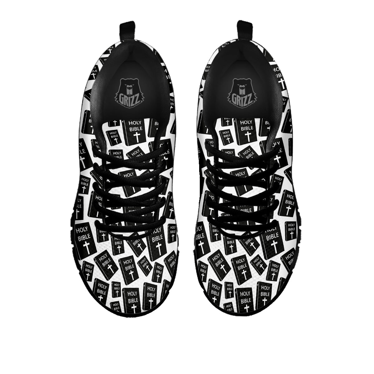 Holy Bible Christian Black Print Pattern Black Sneaker-grizzshop
