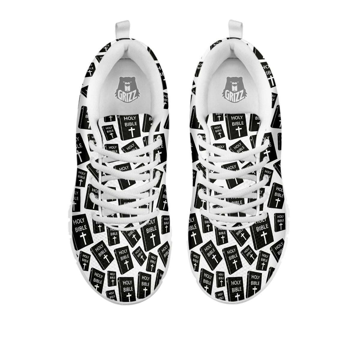 Holy Bible Christian Black Print Pattern White Sneaker-grizzshop