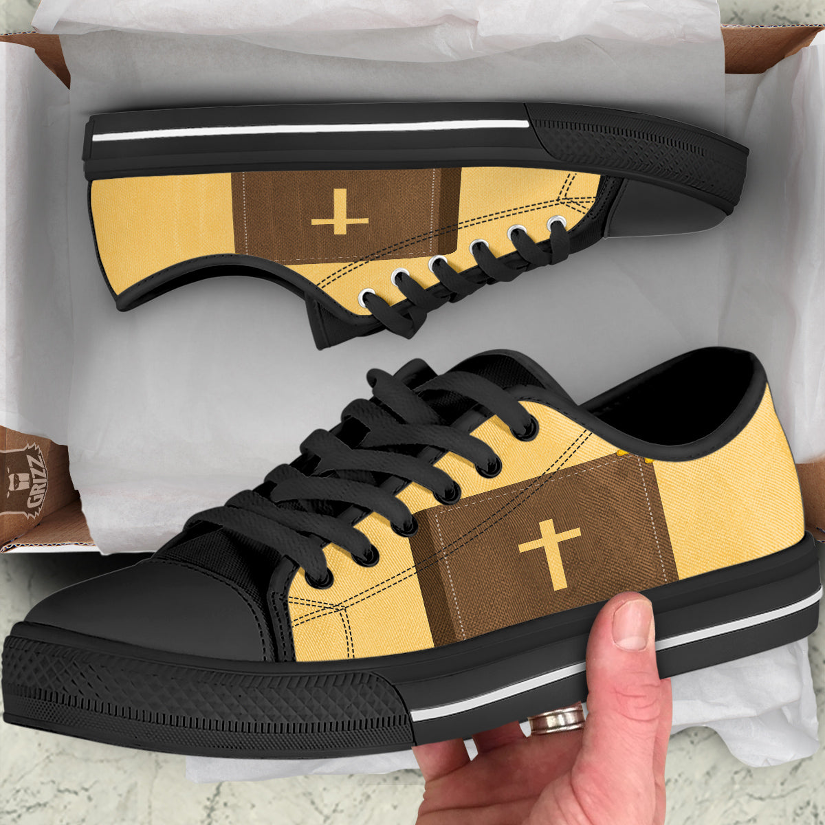 Holy Bible Christian Print Black Low Top Shoes-grizzshop