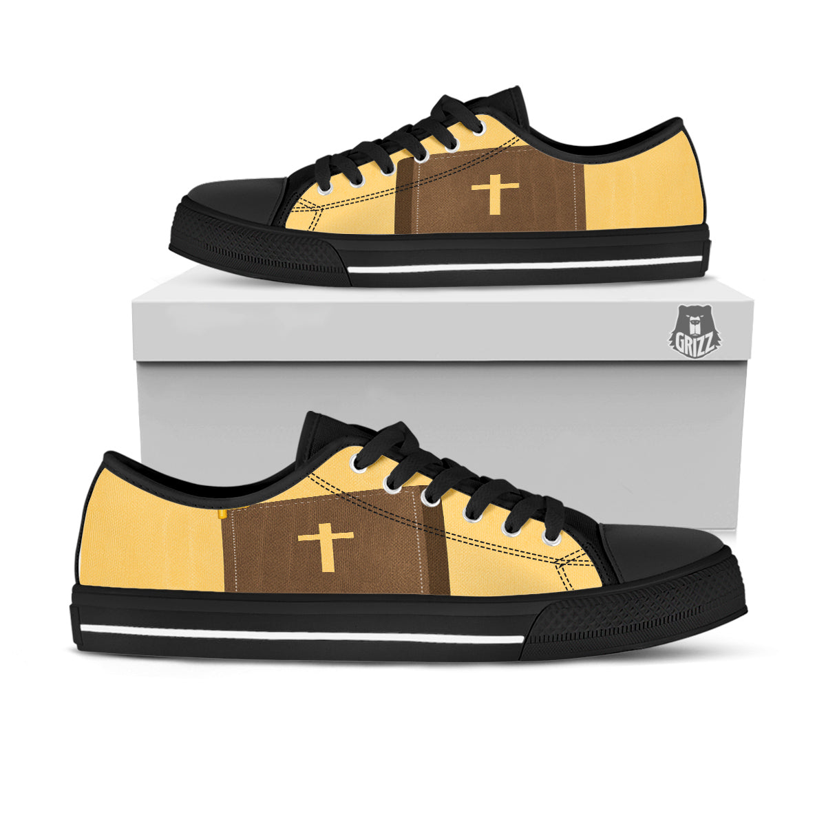 Holy Bible Christian Print Black Low Top Shoes-grizzshop