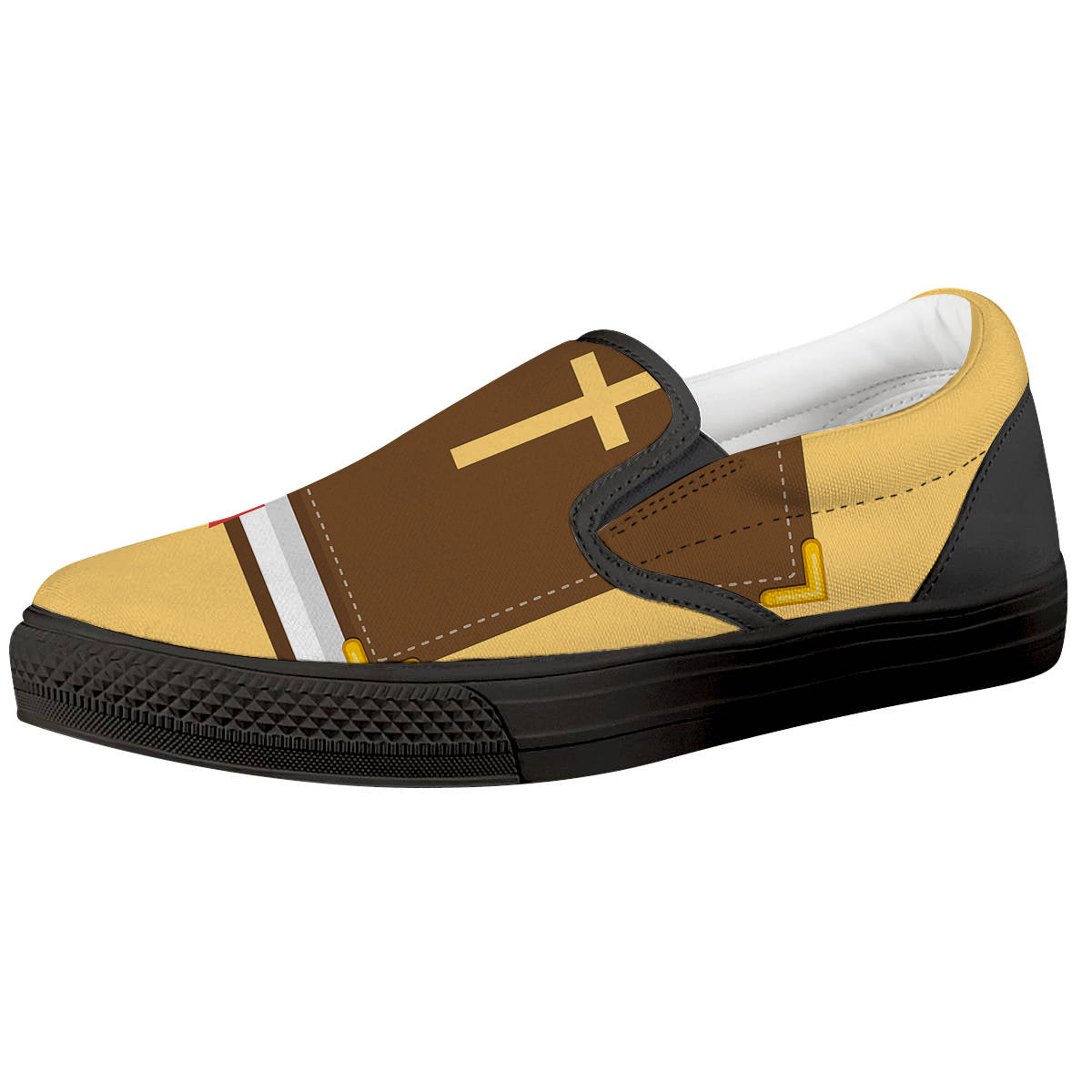 Holy Bible Christian Print Black Slip On Shoes-grizzshop