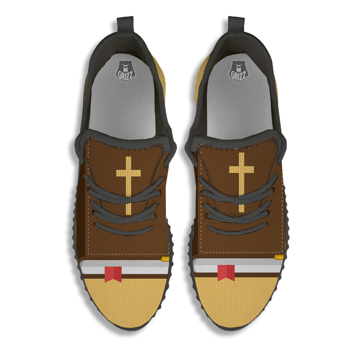 Holy Bible Christian Print Black Walking Shoes-grizzshop