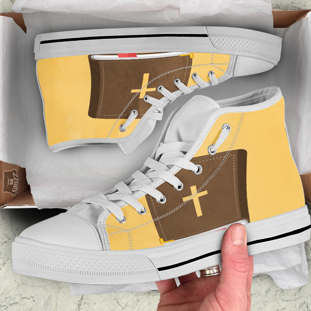 Holy Bible Christian Print White High Top Shoes-grizzshop