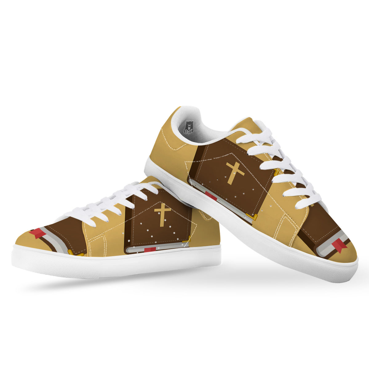 Holy Bible Christian Print White Low Top Sneakers-grizzshop