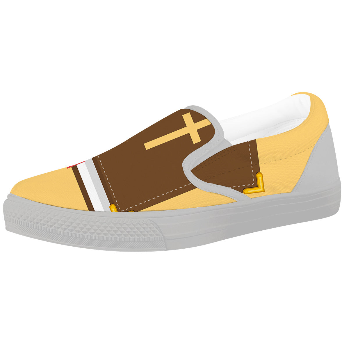 Holy Bible Christian Print White Slip On Shoes-grizzshop
