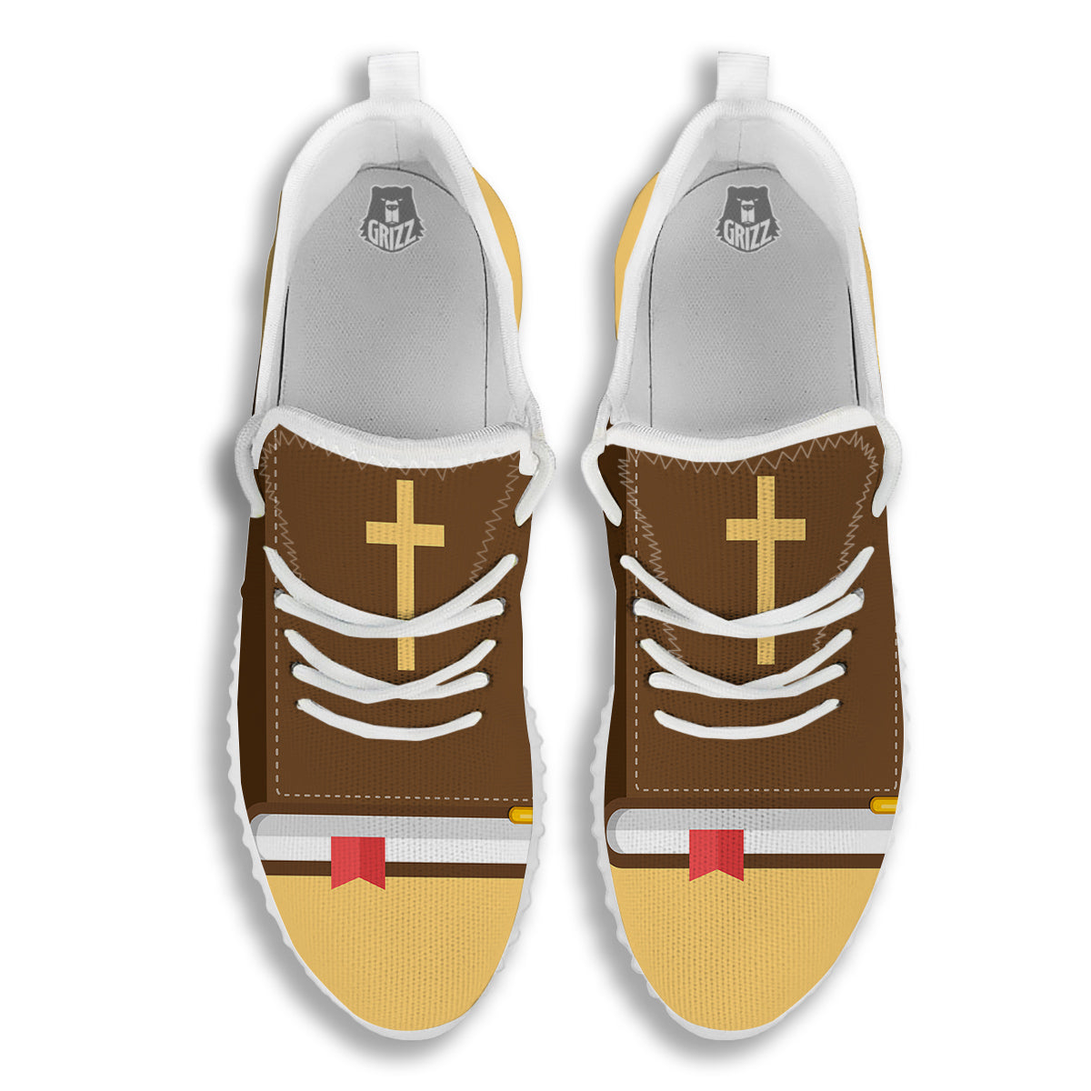 Holy Bible Christian Print White Walking Shoes-grizzshop