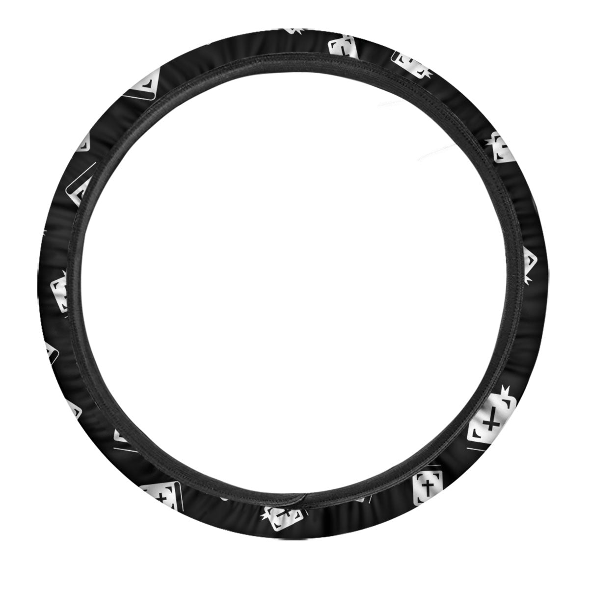 Holy Bible White And Black Print Pattern Car Steering Wheel Cover-grizzshop