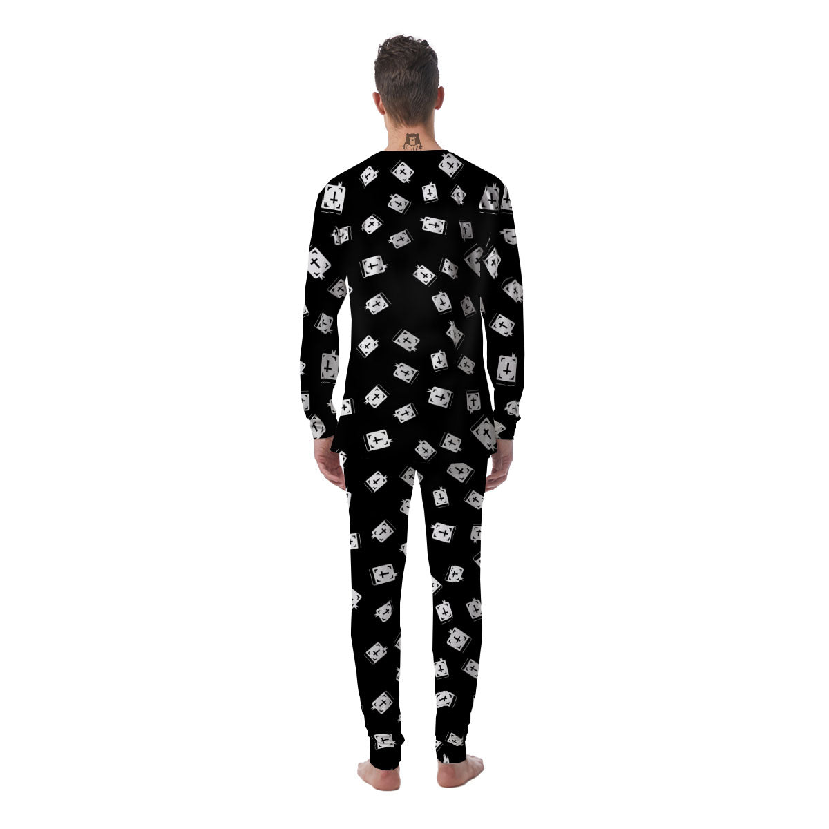 Holy Bible White And Black Print Pattern Men's Pajamas-grizzshop