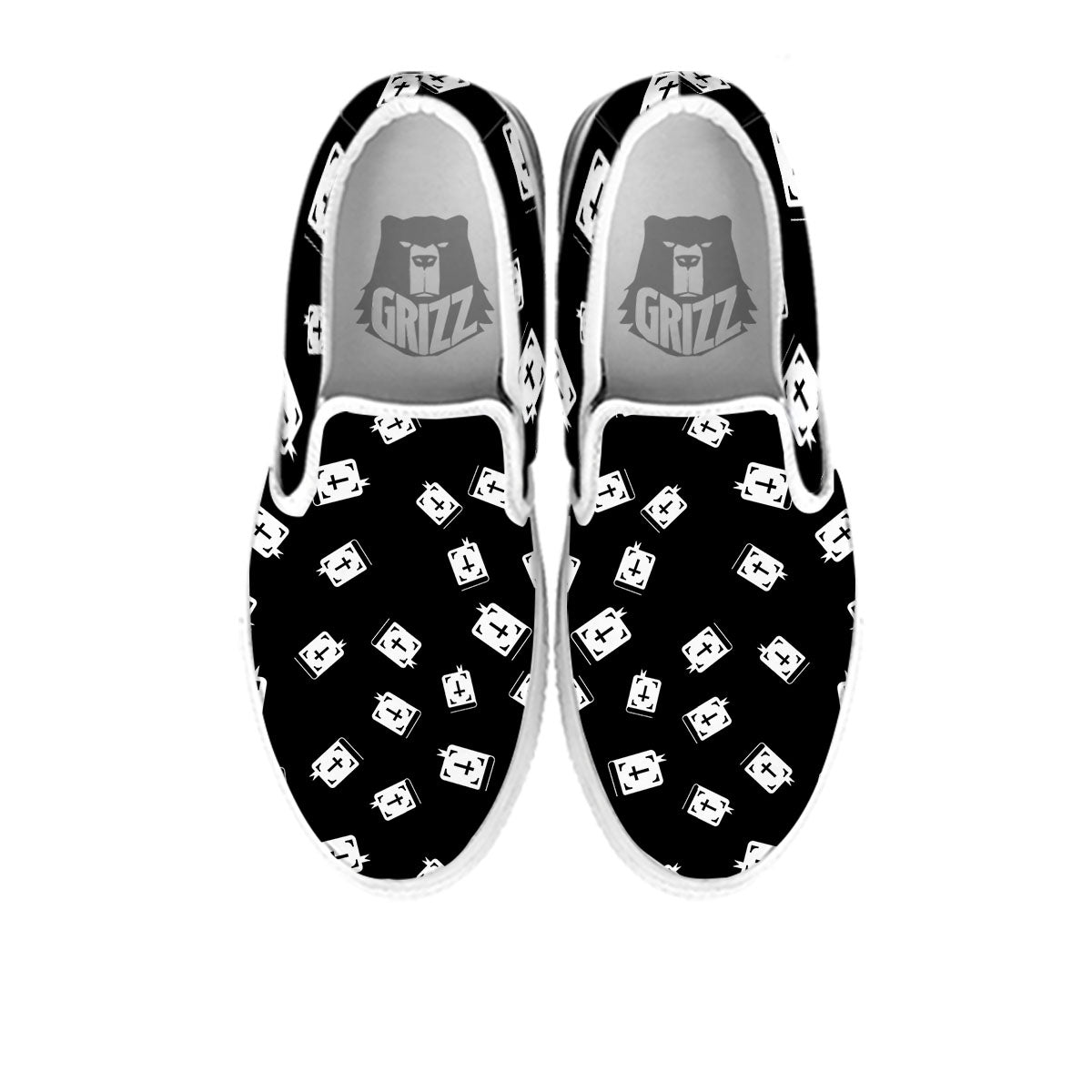 Holy Bible White And Black Print Pattern White Slip On Shoes-grizzshop