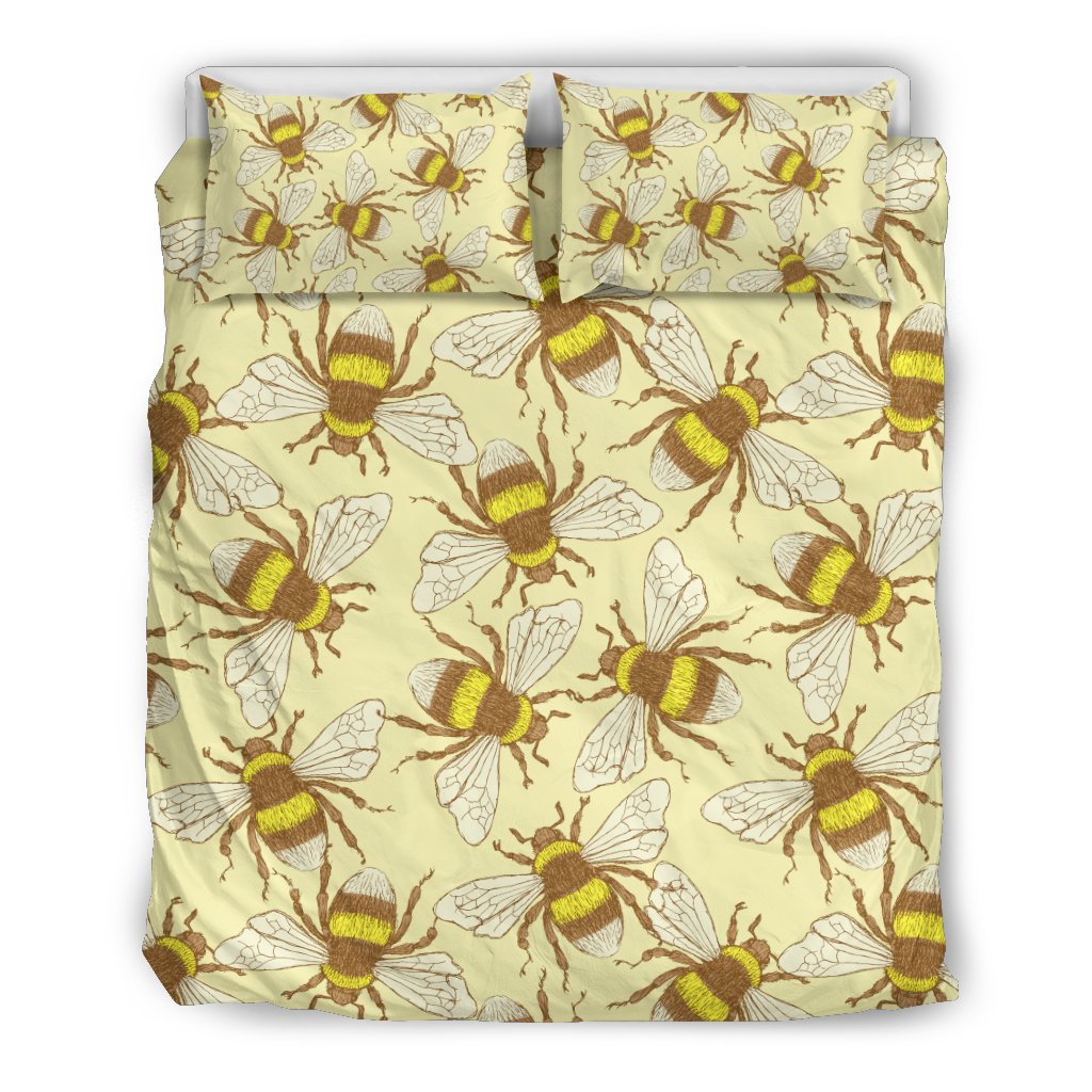 Honey Bee Gifts Pattern Print Duvet Cover Bedding Set-grizzshop