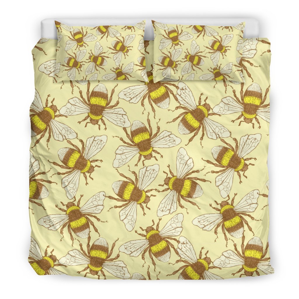 Honey Bee Gifts Pattern Print Duvet Cover Bedding Set-grizzshop