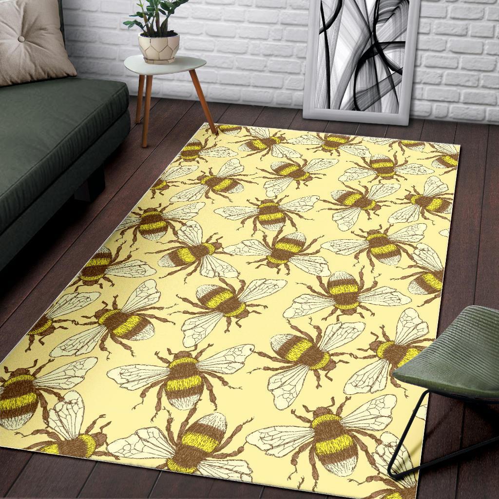 Honey Bee Gifts Pattern Print Floor Mat-grizzshop