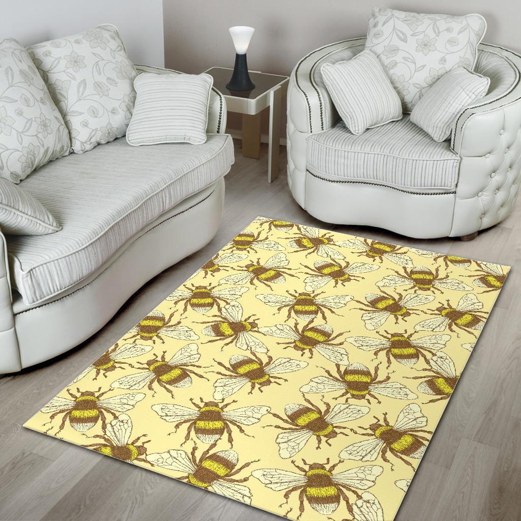 Honey Bee Gifts Pattern Print Floor Mat-grizzshop