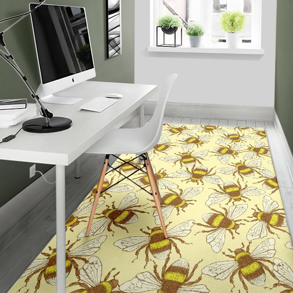 Honey Bee Gifts Pattern Print Floor Mat-grizzshop