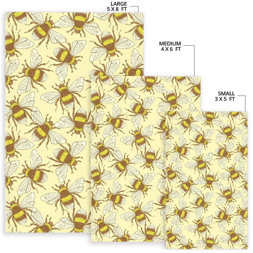 Honey Bee Gifts Pattern Print Floor Mat-grizzshop