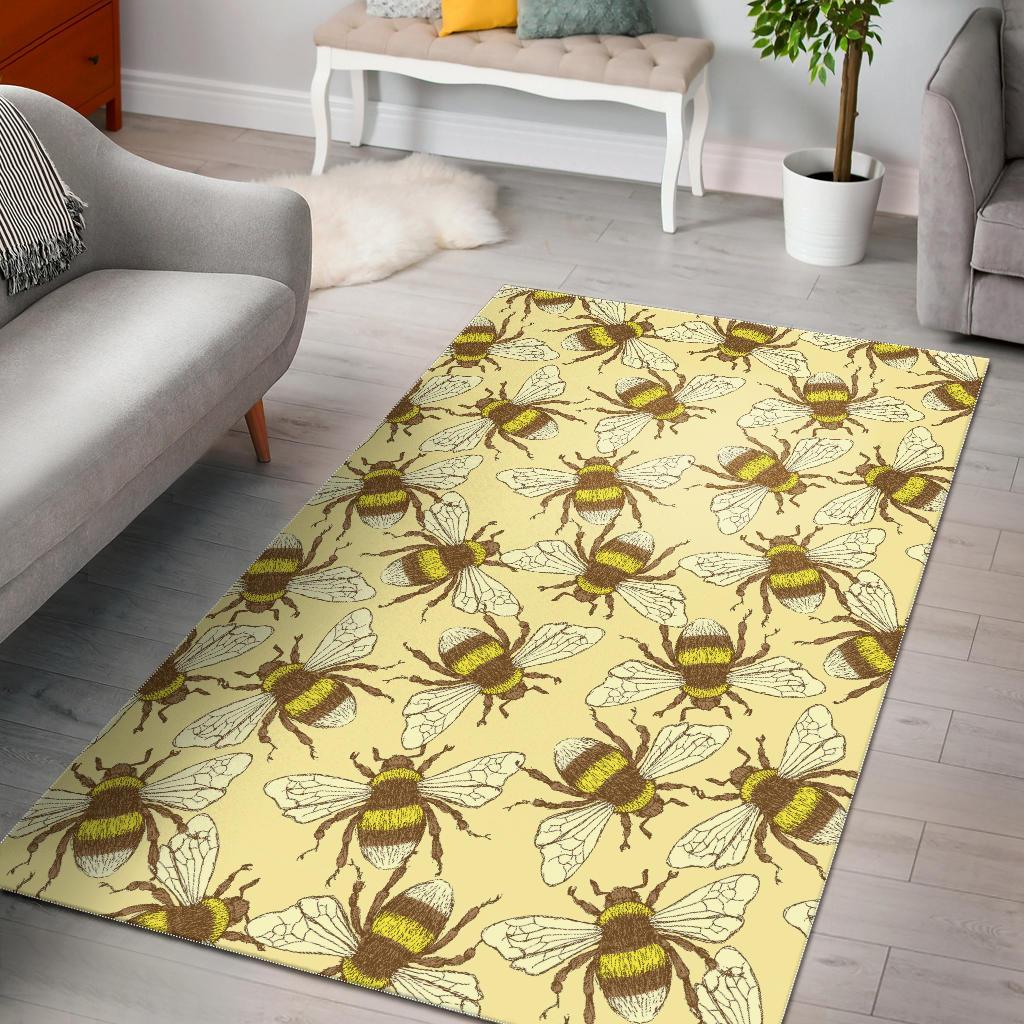 Honey Bee Gifts Pattern Print Floor Mat-grizzshop