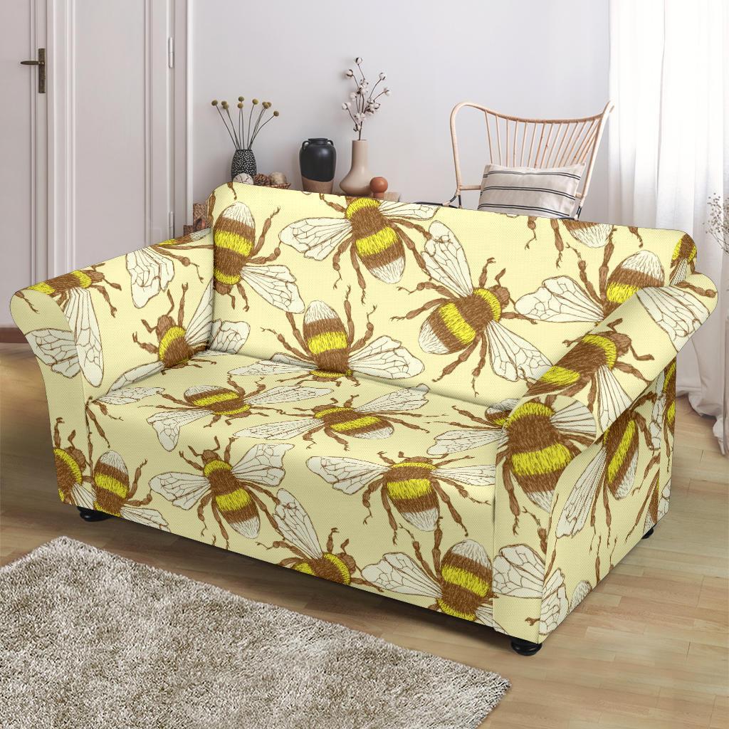 Honey Bee Gifts Pattern Print Loveseat Cover-grizzshop