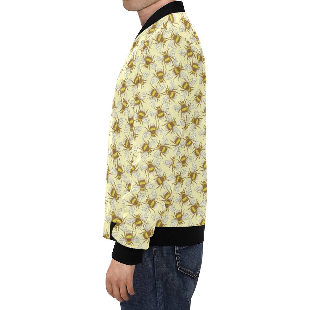 Honey Bee Gifts Pattern Print Men's Bomber Jacket-grizzshop