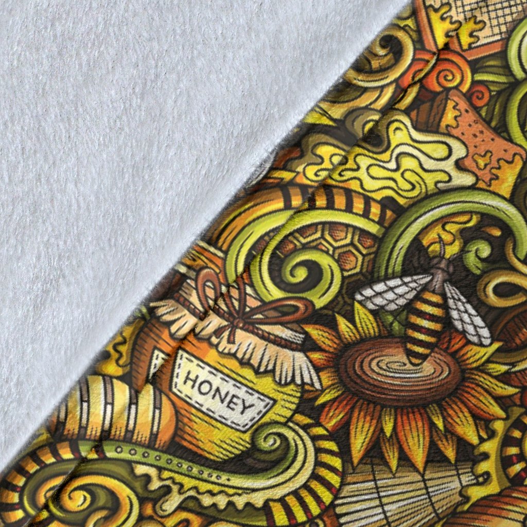 Honey Bee Psychedelic Gifts Pattern Print Blanket-grizzshop