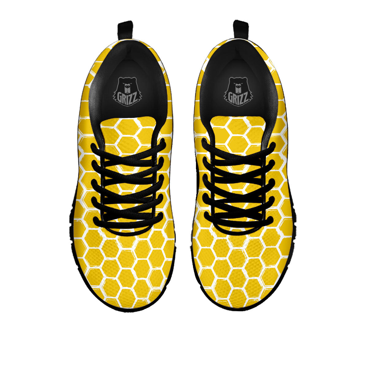 Honeycomb Print Pattern Black Sneaker-grizzshop