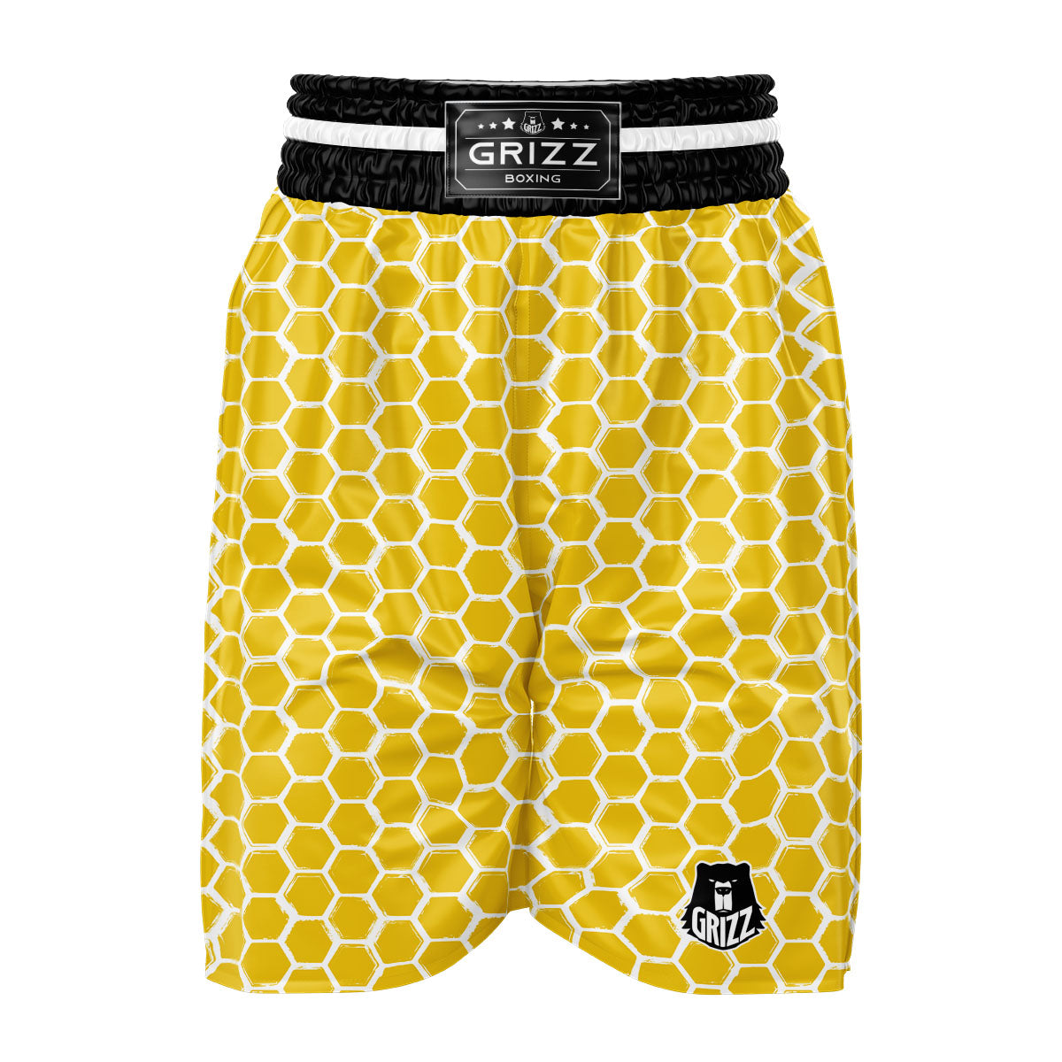 Honeycomb Print Pattern Boxing Shorts-grizzshop