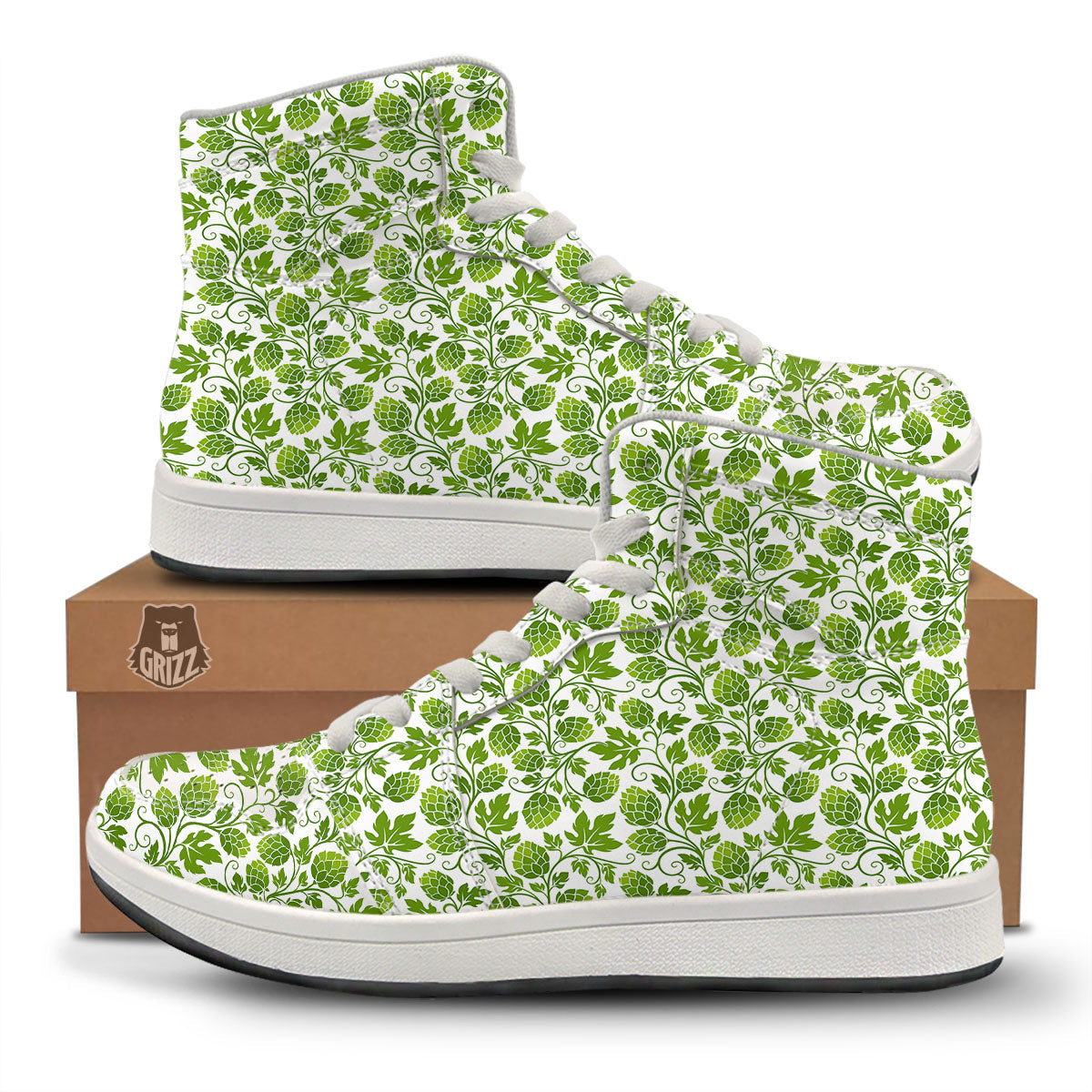 Hop Cone Cartoon Print Pattern High Top Sneakers-grizzshop