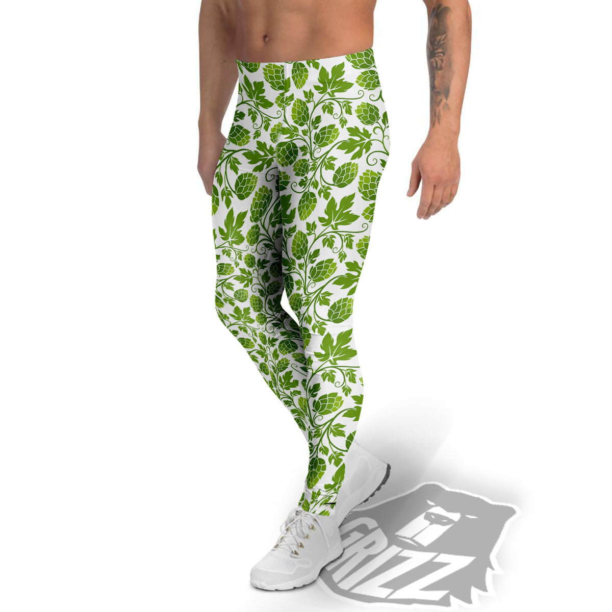 Hop Cone Cartoon Print Pattern Men's Leggings-grizzshop