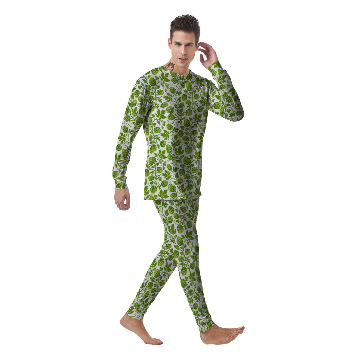 Hop Cone Cartoon Print Pattern Men's Pajamas-grizzshop