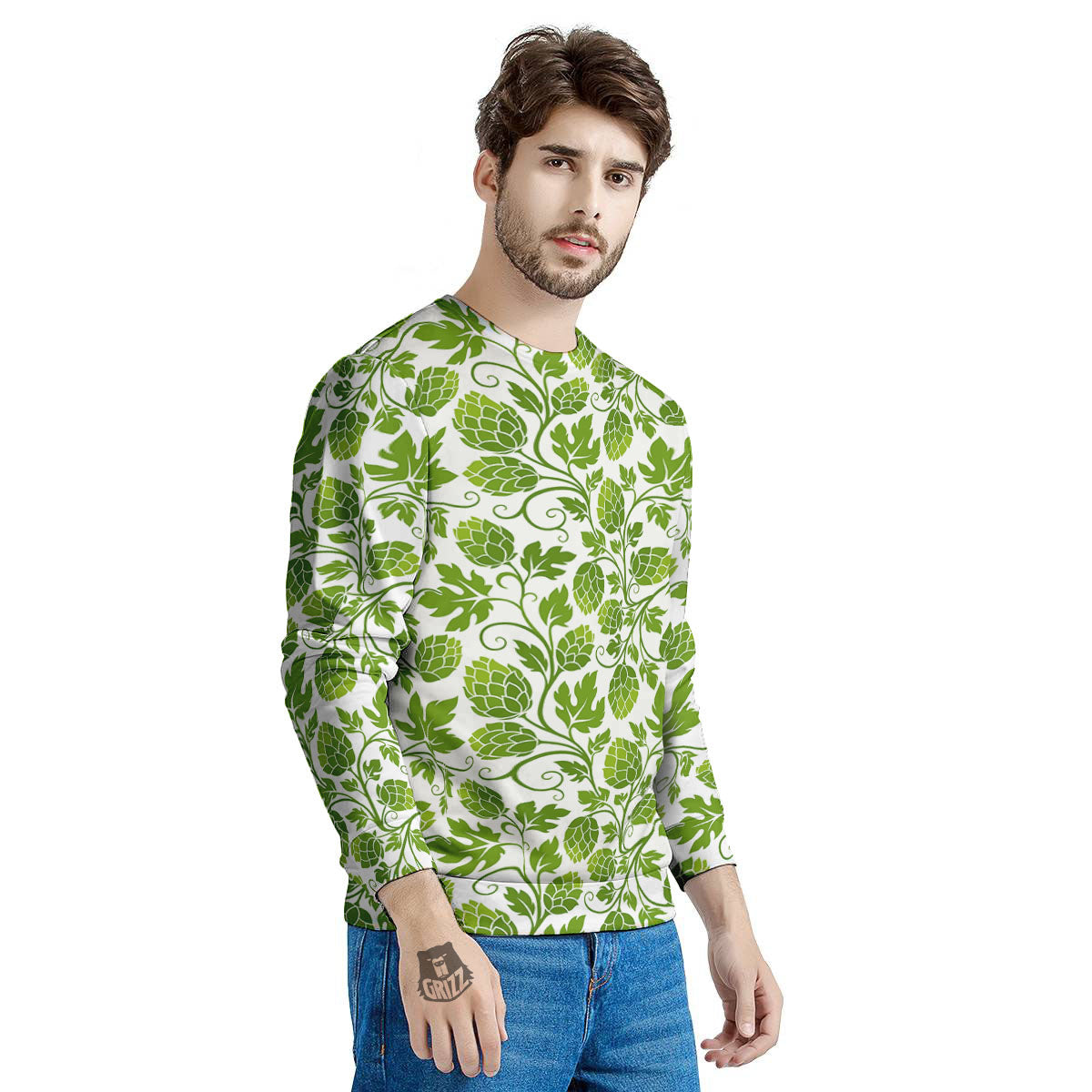 Hop Cone Cartoon Print Pattern Men's Sweatshirt-grizzshop