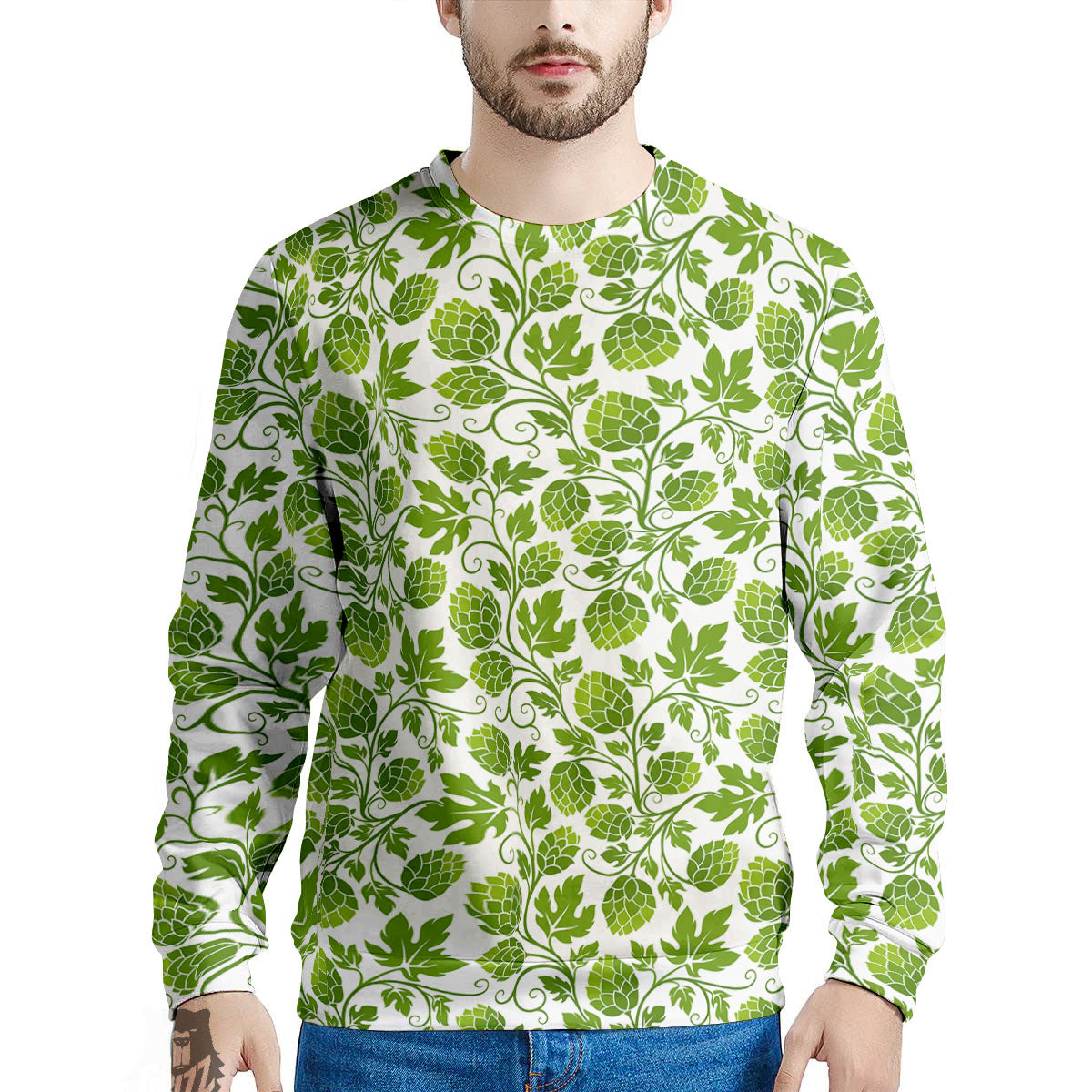 Hop Cone Cartoon Print Pattern Men's Sweatshirt-grizzshop