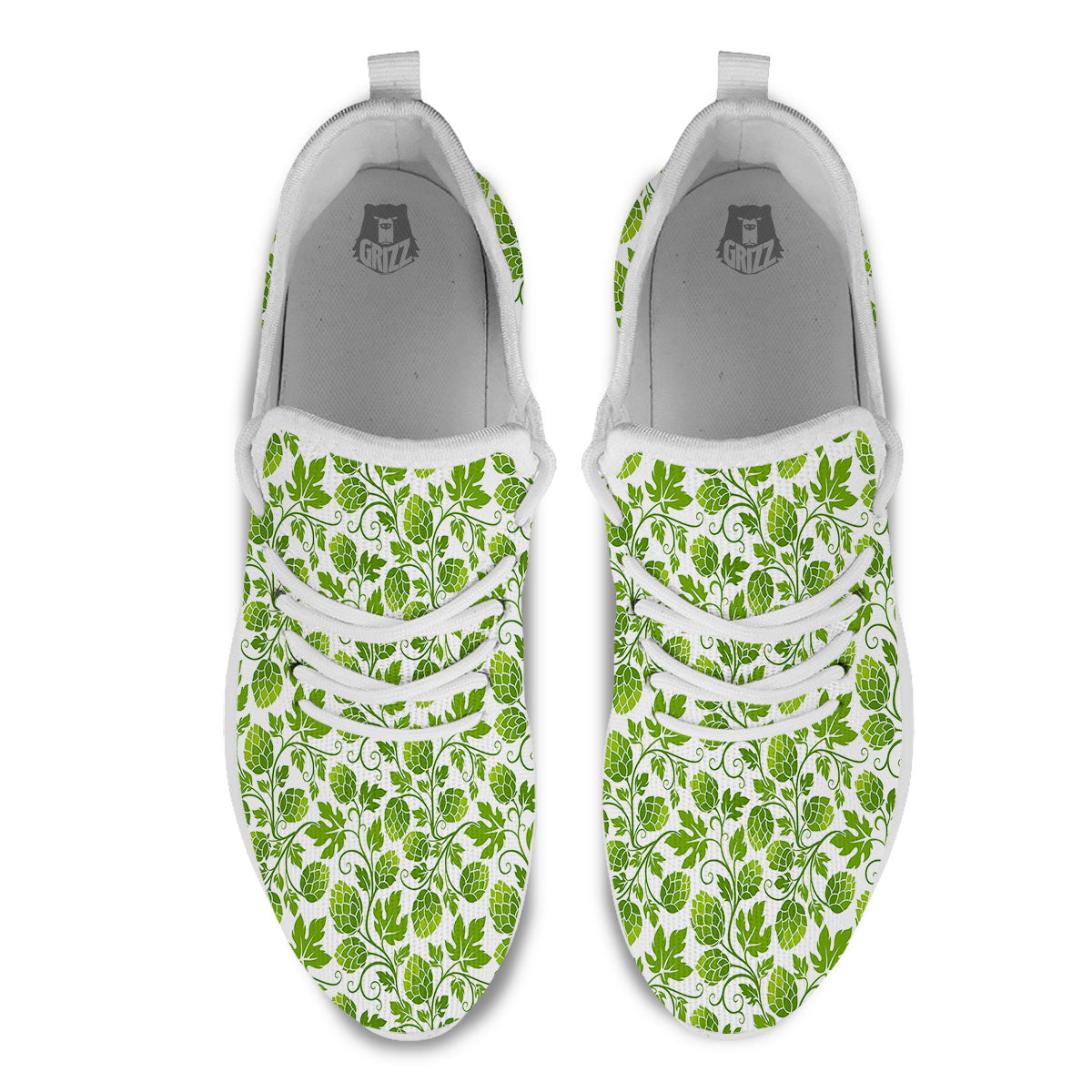 Hop Cone Cartoon Print Pattern White Athletic Shoes-grizzshop