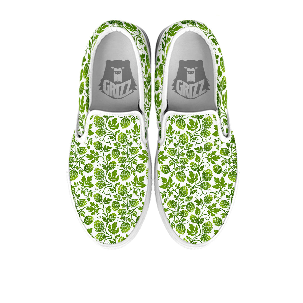 Hop Cone Cartoon Print Pattern White Slip On Shoes-grizzshop