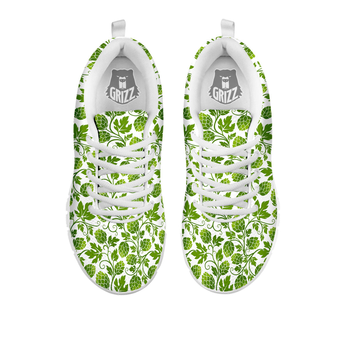 Hop Cone Cartoon Print Pattern White Sneaker-grizzshop
