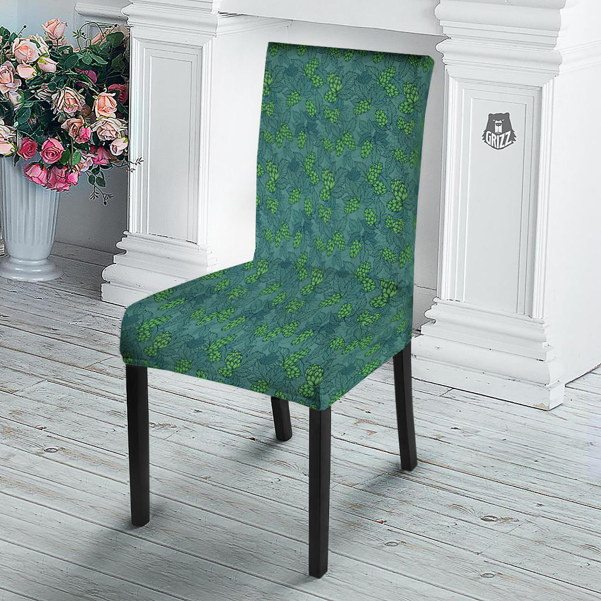 Hop Cone Cute Print Pattern Dining Chair Slipcover-grizzshop