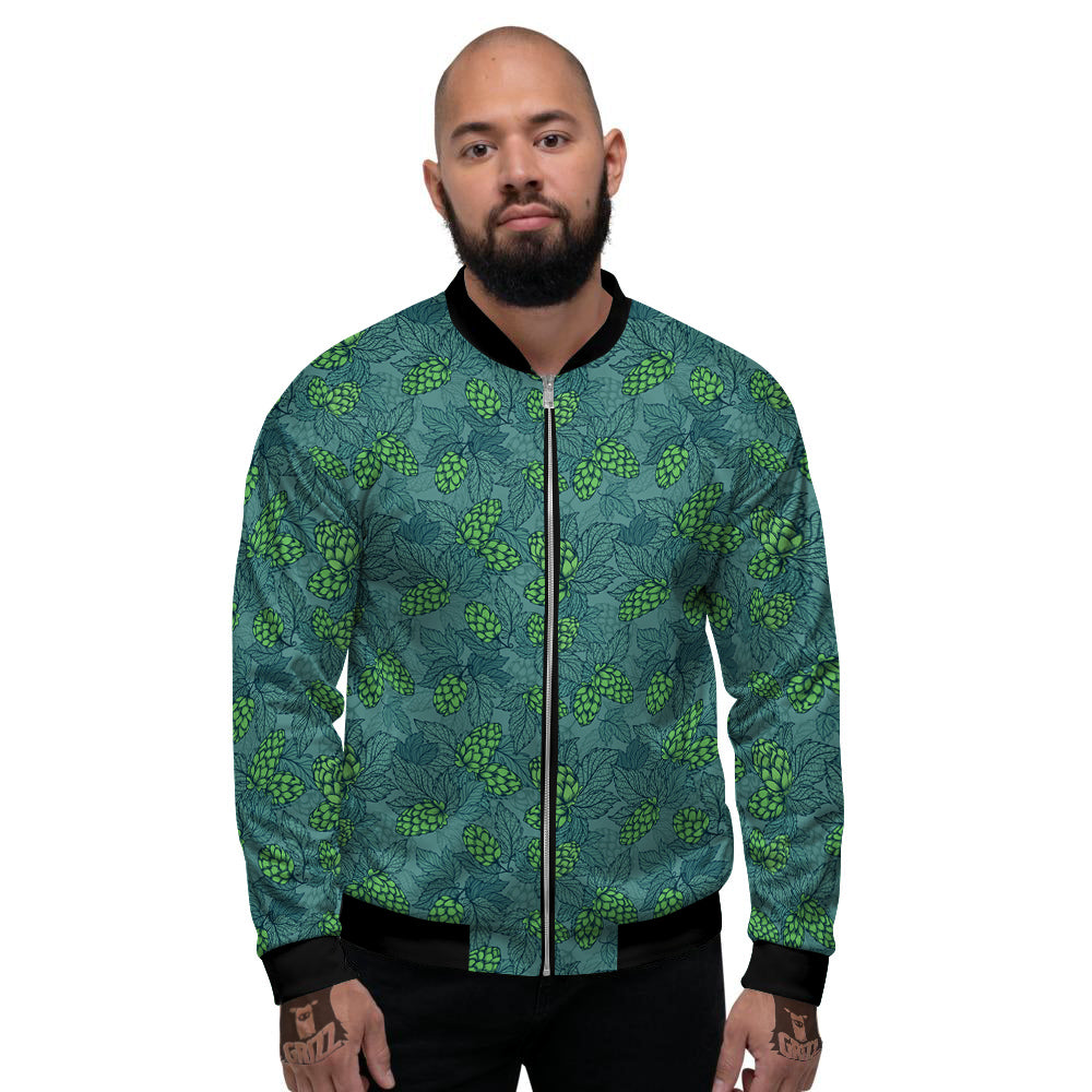Hop Cone Cute Print Pattern Men's Bomber Jacket-grizzshop