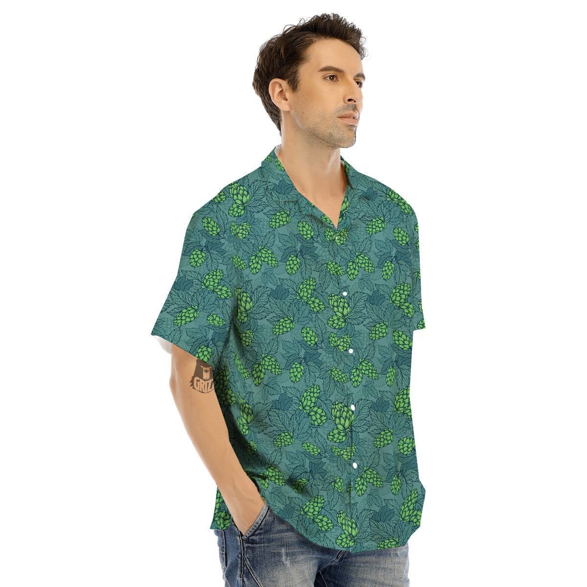 Hop Cone Cute Print Pattern Men's Hawaiian Shirt-grizzshop