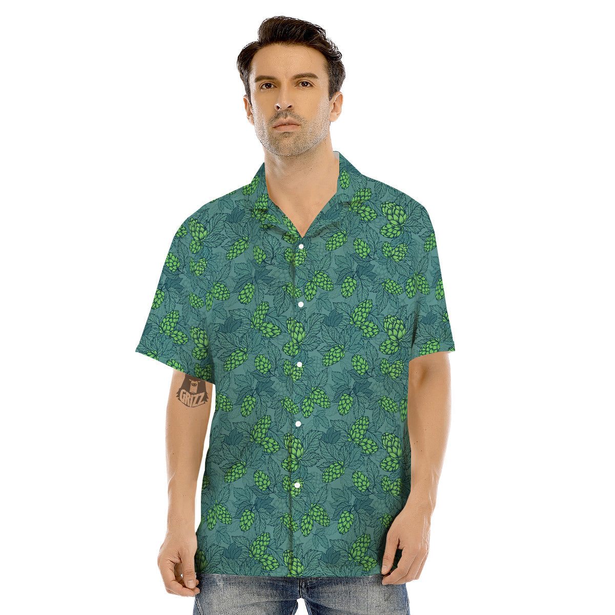 Hop Cone Cute Print Pattern Men's Hawaiian Shirt-grizzshop