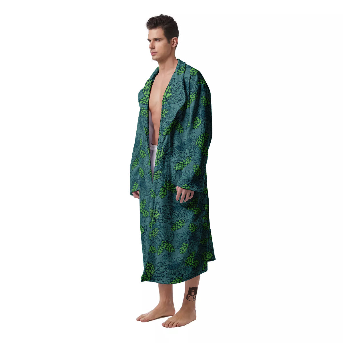 Hop Cone Cute Print Pattern Men's Robe-grizzshop