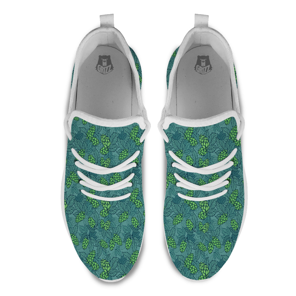 Hop Cone Cute Print Pattern White Athletic Shoes-grizzshop