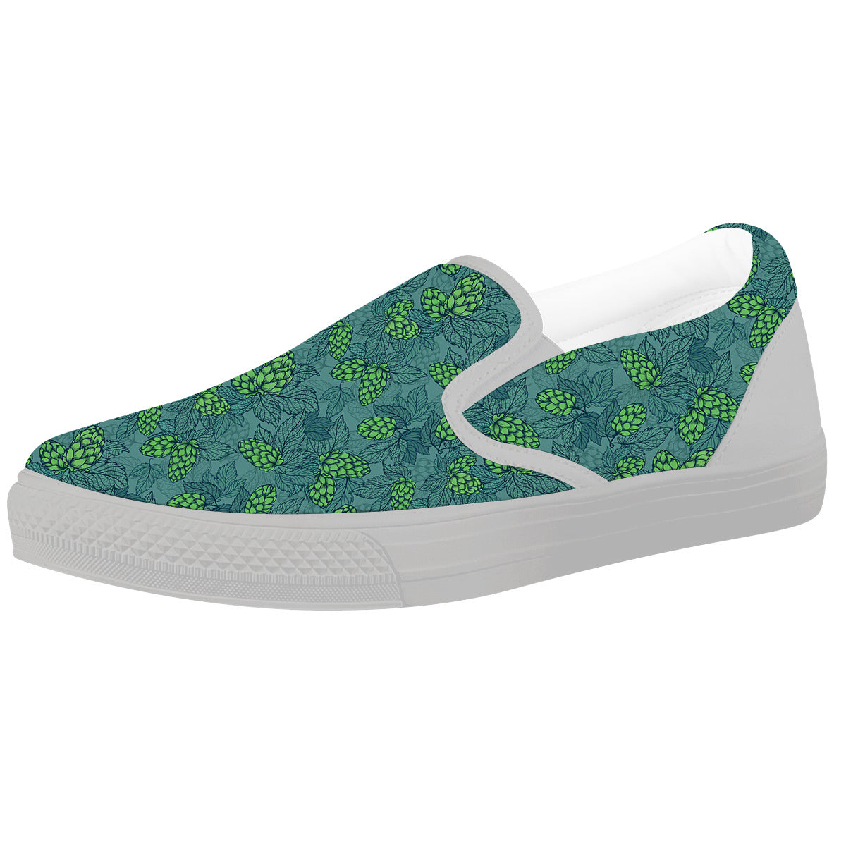 Hop Cone Cute Print Pattern White Slip On Shoes-grizzshop