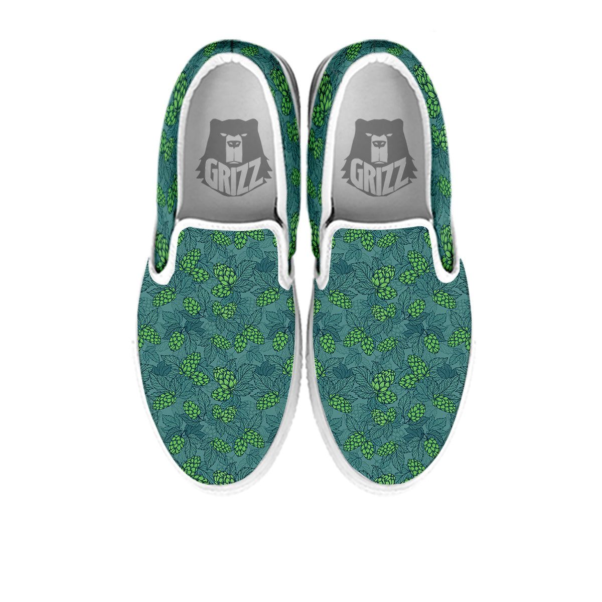 Hop Cone Cute Print Pattern White Slip On Shoes-grizzshop