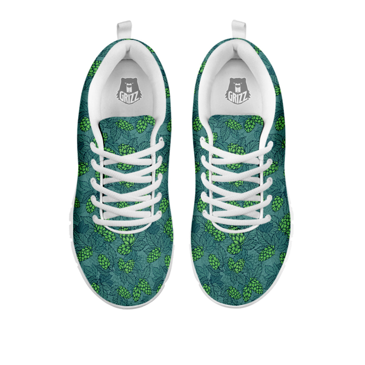Hop Cone Cute Print Pattern White Sneaker-grizzshop