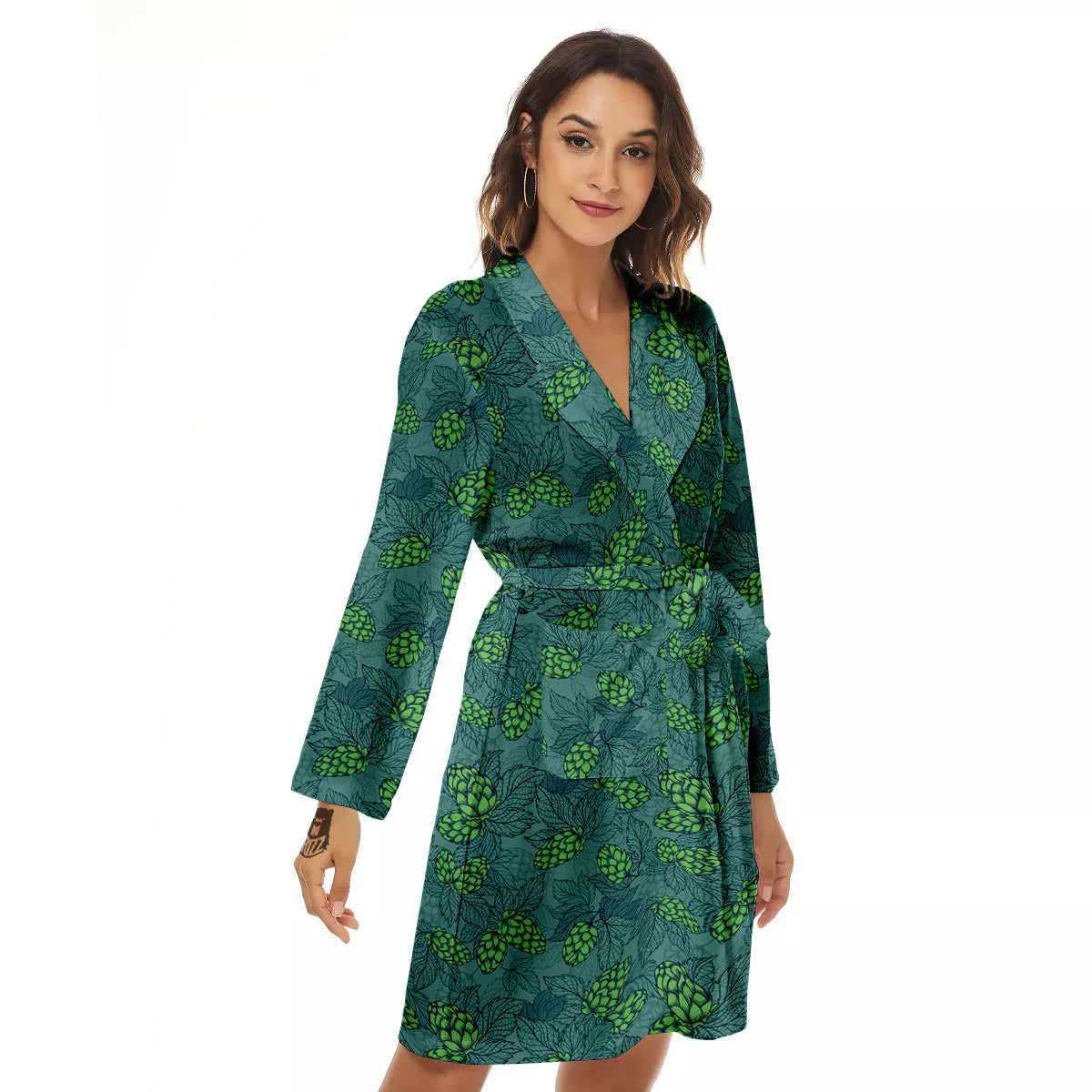Hop Cone Cute Print Pattern Women's Robe-grizzshop