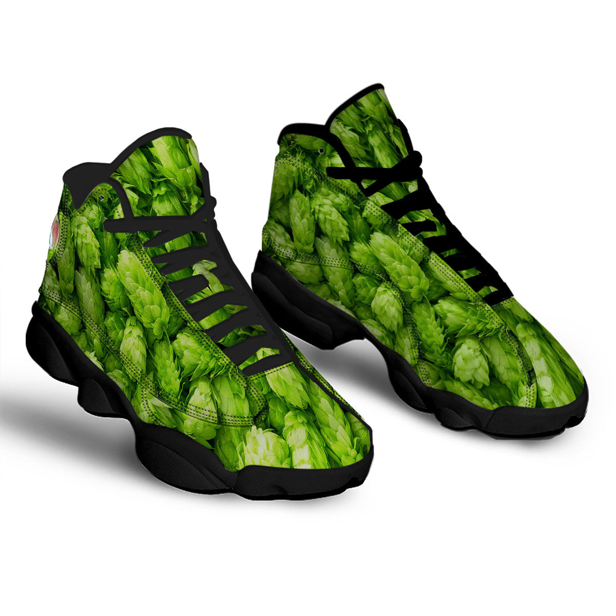 Hop Cone Fresh Print Black Basketball Shoes-grizzshop