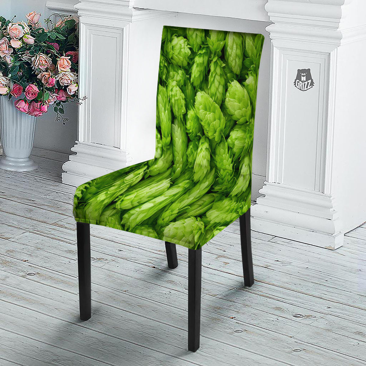 Hop Cone Fresh Print Dining Chair Slipcover-grizzshop