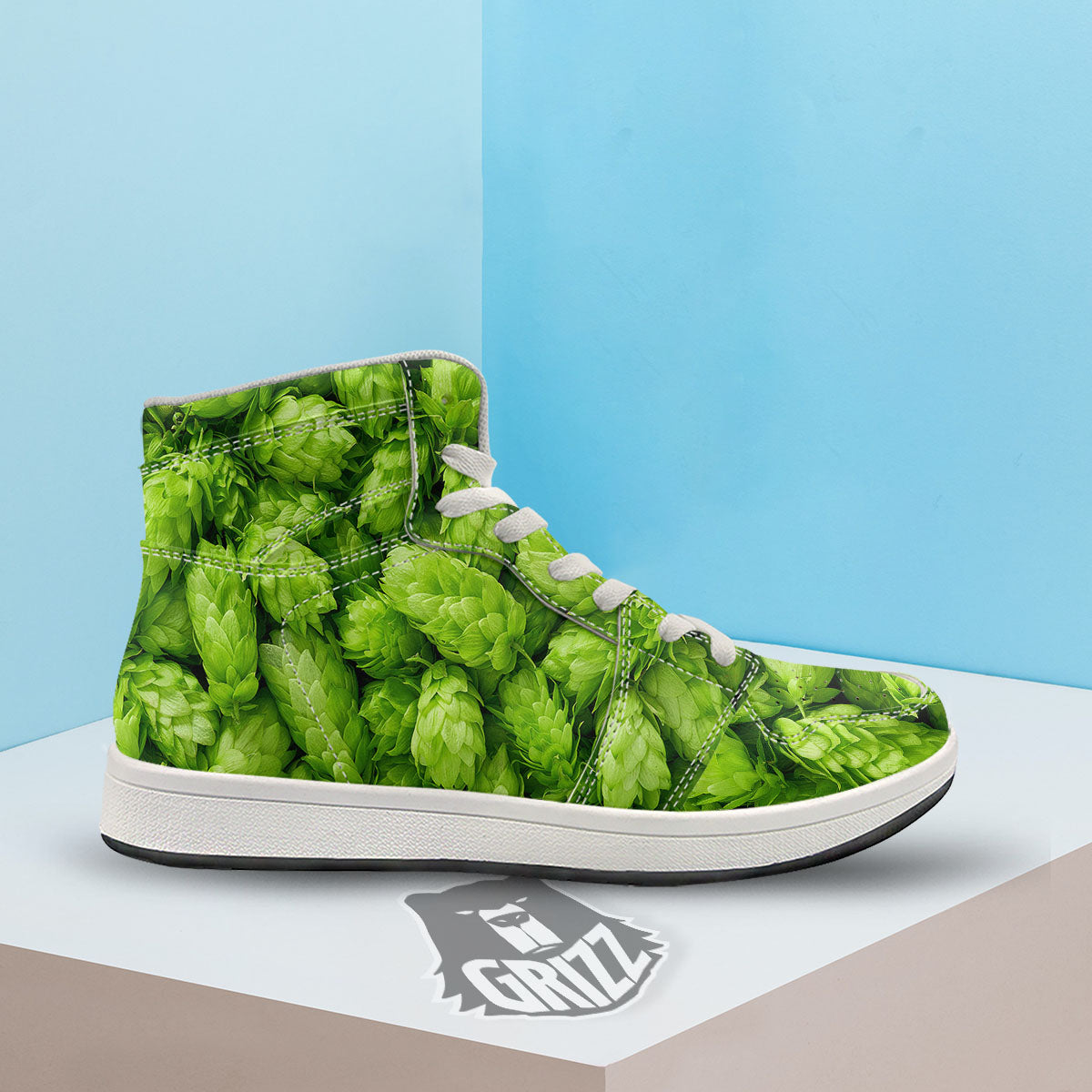 Hop Cone Fresh Print High Top Sneakers-grizzshop