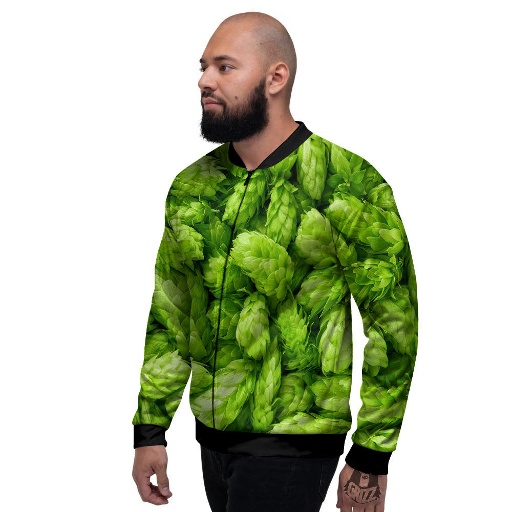 Hop Cone Fresh Print Men's Bomber Jacket-grizzshop