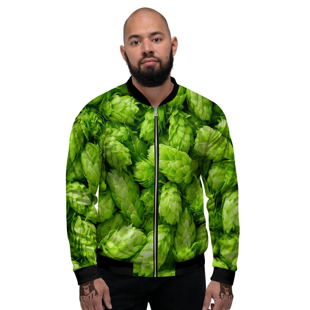 Hop Cone Fresh Print Men's Bomber Jacket-grizzshop