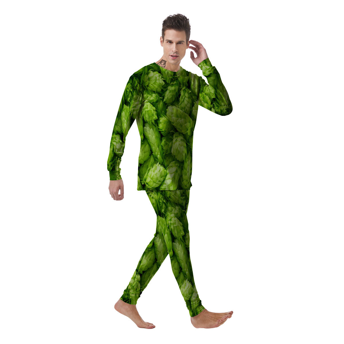 Hop Cone Fresh Print Men's Pajamas-grizzshop